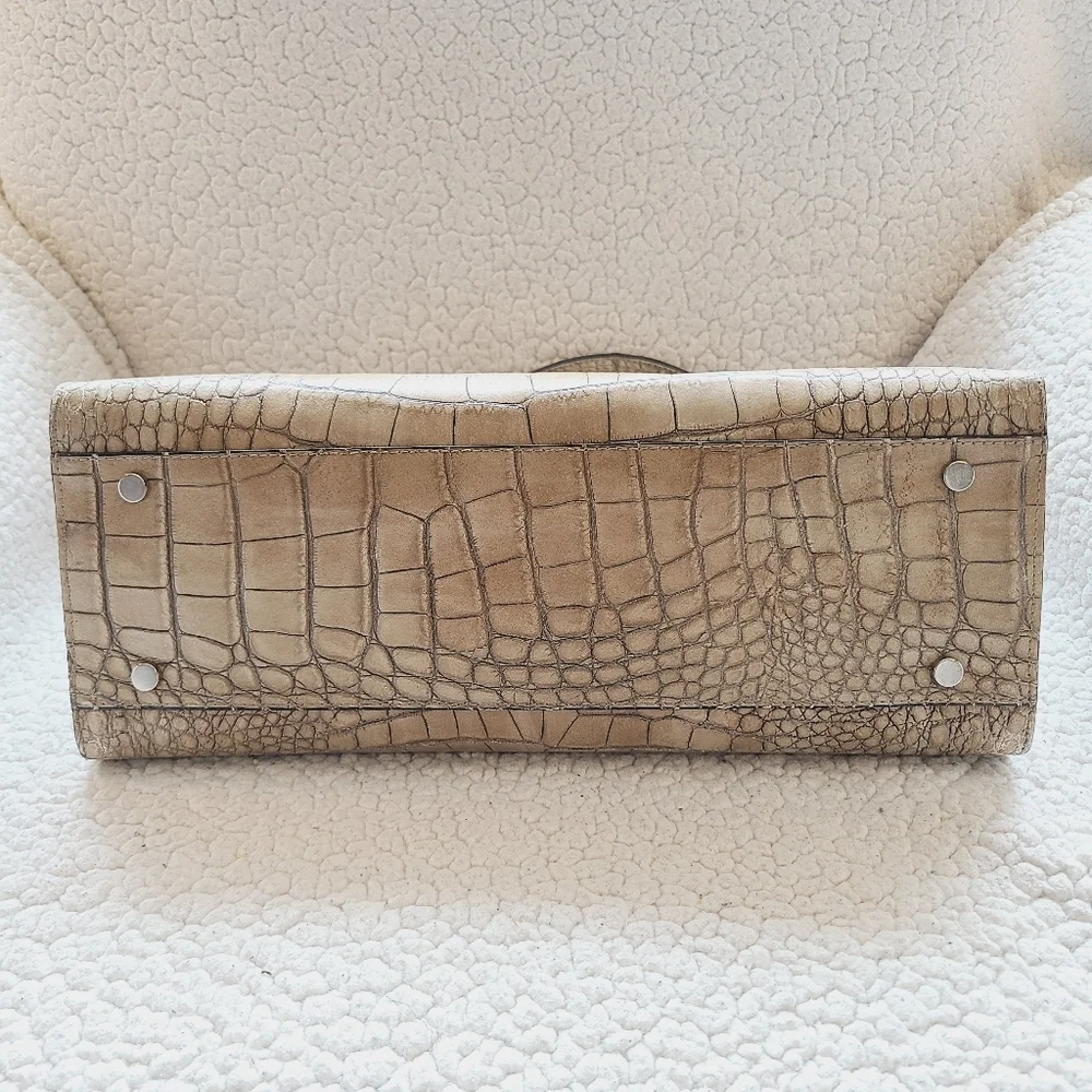 Claudia Firenze Croc Embossed Leather Handbag - Picture 6 of 12